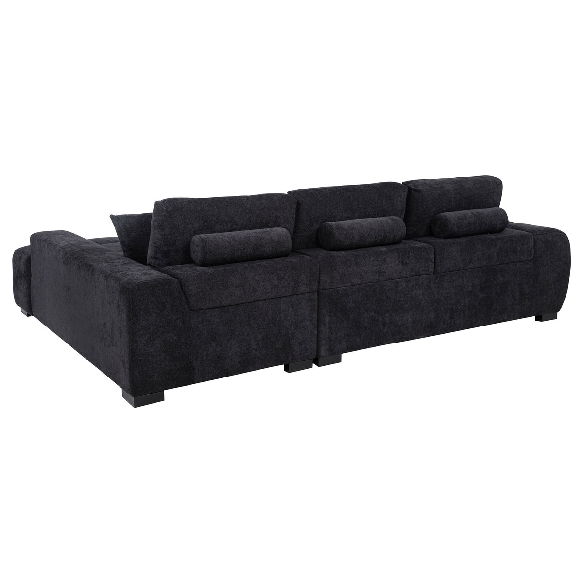 Octavia Tufted 2-Piece Sectional Chaise Sofa - Black