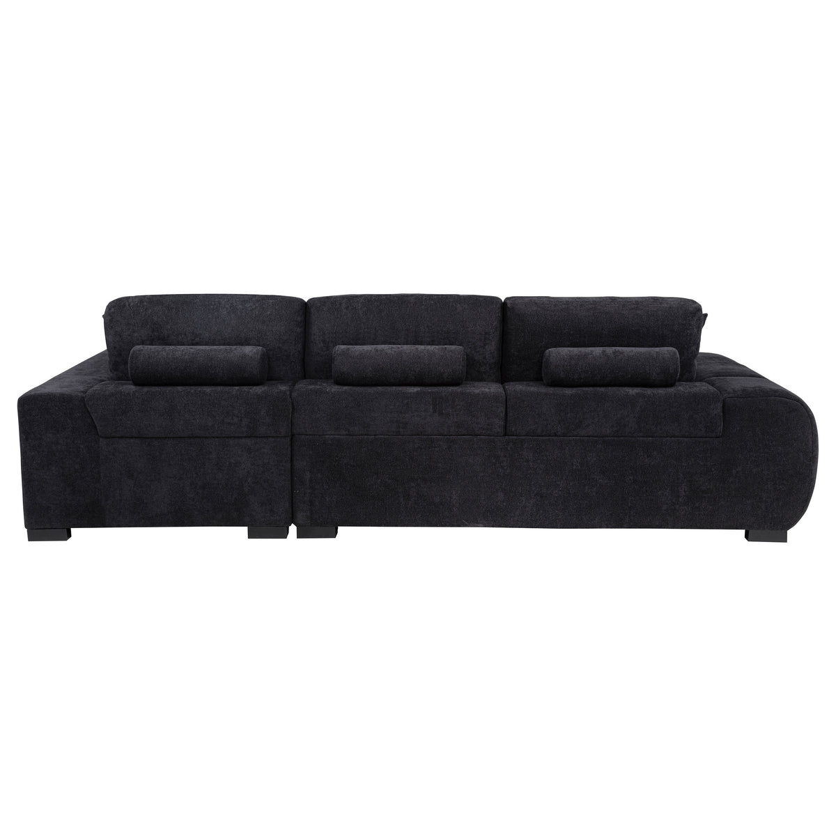 Octavia Tufted 2-Piece Sectional Chaise Sofa - Black