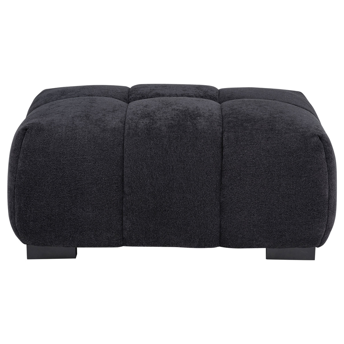 Octavia Tufted Upholstered Rectangular Ottoman - Black