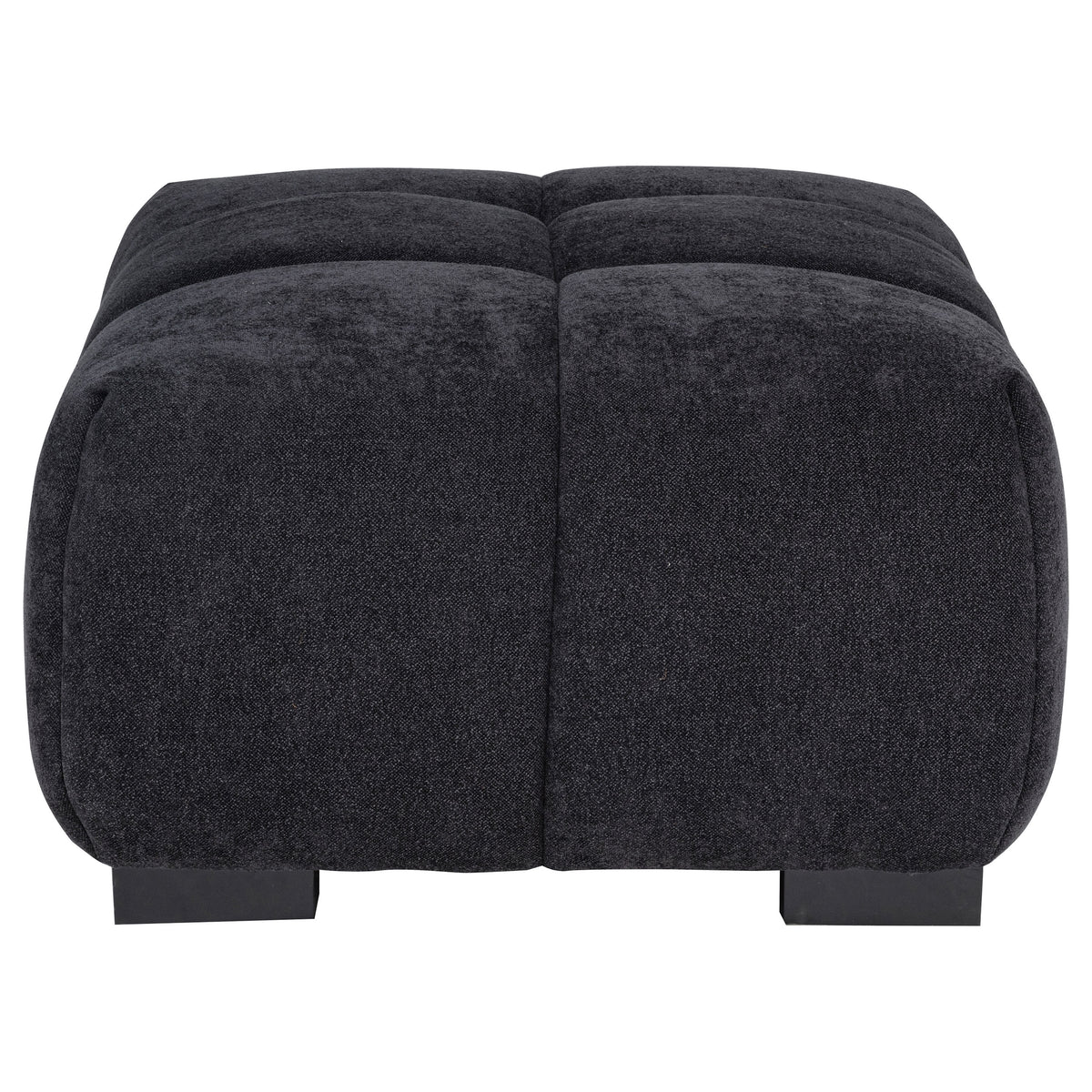 Octavia Tufted Upholstered Rectangular Ottoman - Black