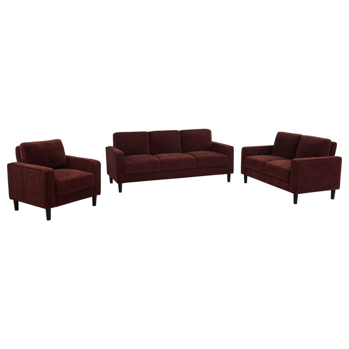 Ruth 3-piece Fabric Upholstered Track Arm Sofa - Rust