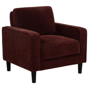 Ruth Fabric Upholstered Track Arm Accent Chair - Rust