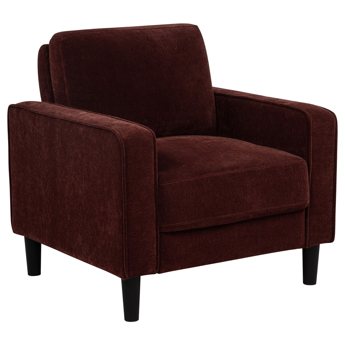 Ruth Fabric Upholstered Track Arm Accent Chair - Rust