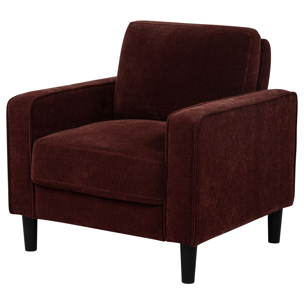 Ruth Fabric Upholstered Track Arm Accent Chair - Rust