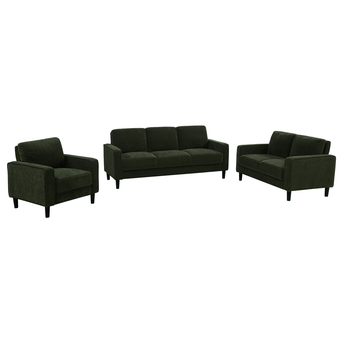 Ruth 3-piece Fabric Upholstered Track Arm Sofa - Matcha