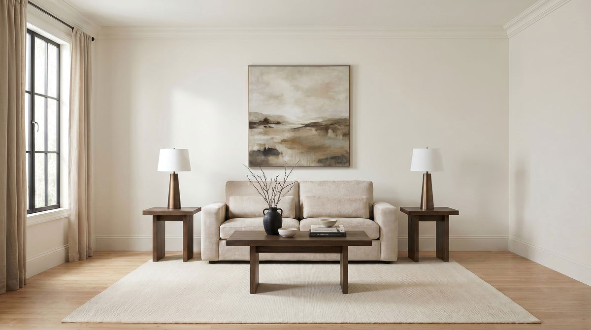 Amador Chenille Upholstered Track Arm Sofa - Camel