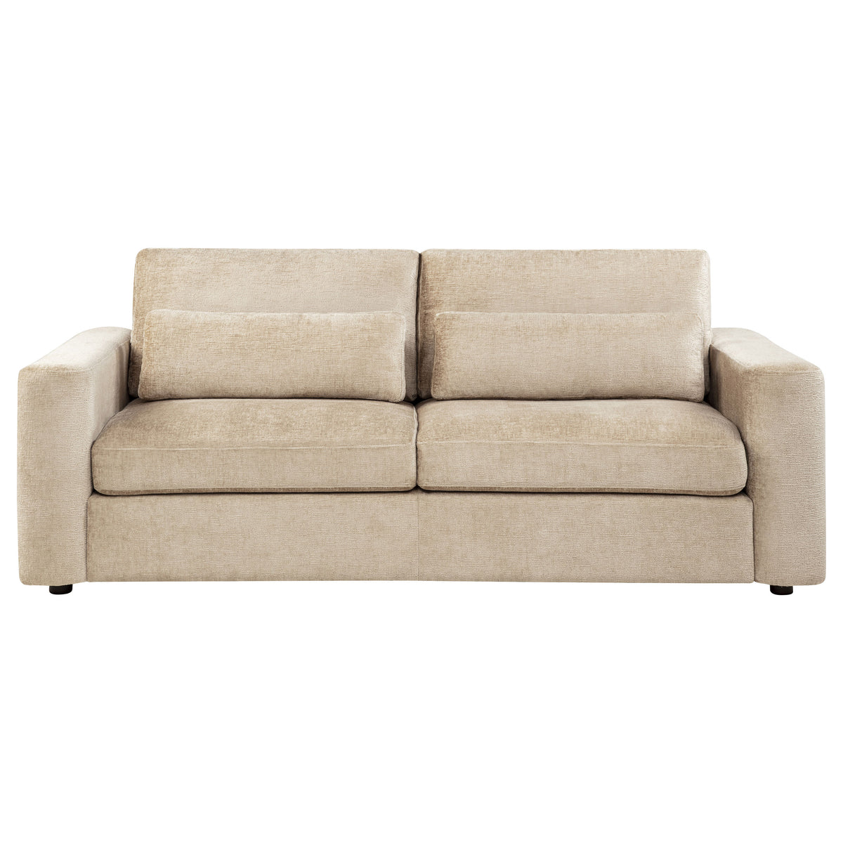 Amador Chenille Upholstered Track Arm Sofa - Camel