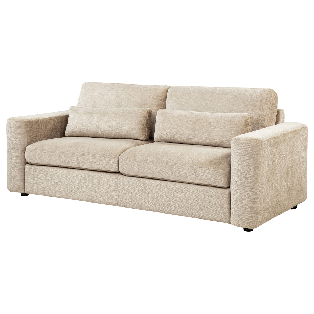 Amador Chenille Upholstered Track Arm Sofa - Camel