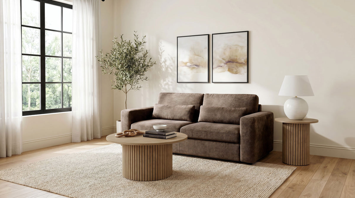 Amador Chenille Upholstered Track Arm Sofa - Chocolate
