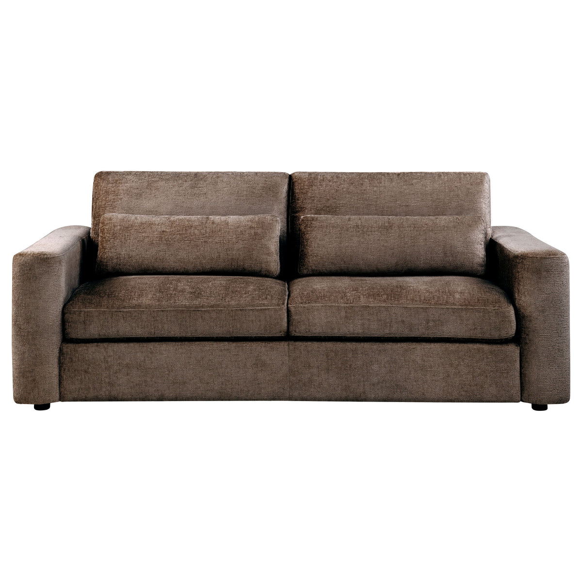 Amador Chenille Upholstered Track Arm Sofa - Chocolate