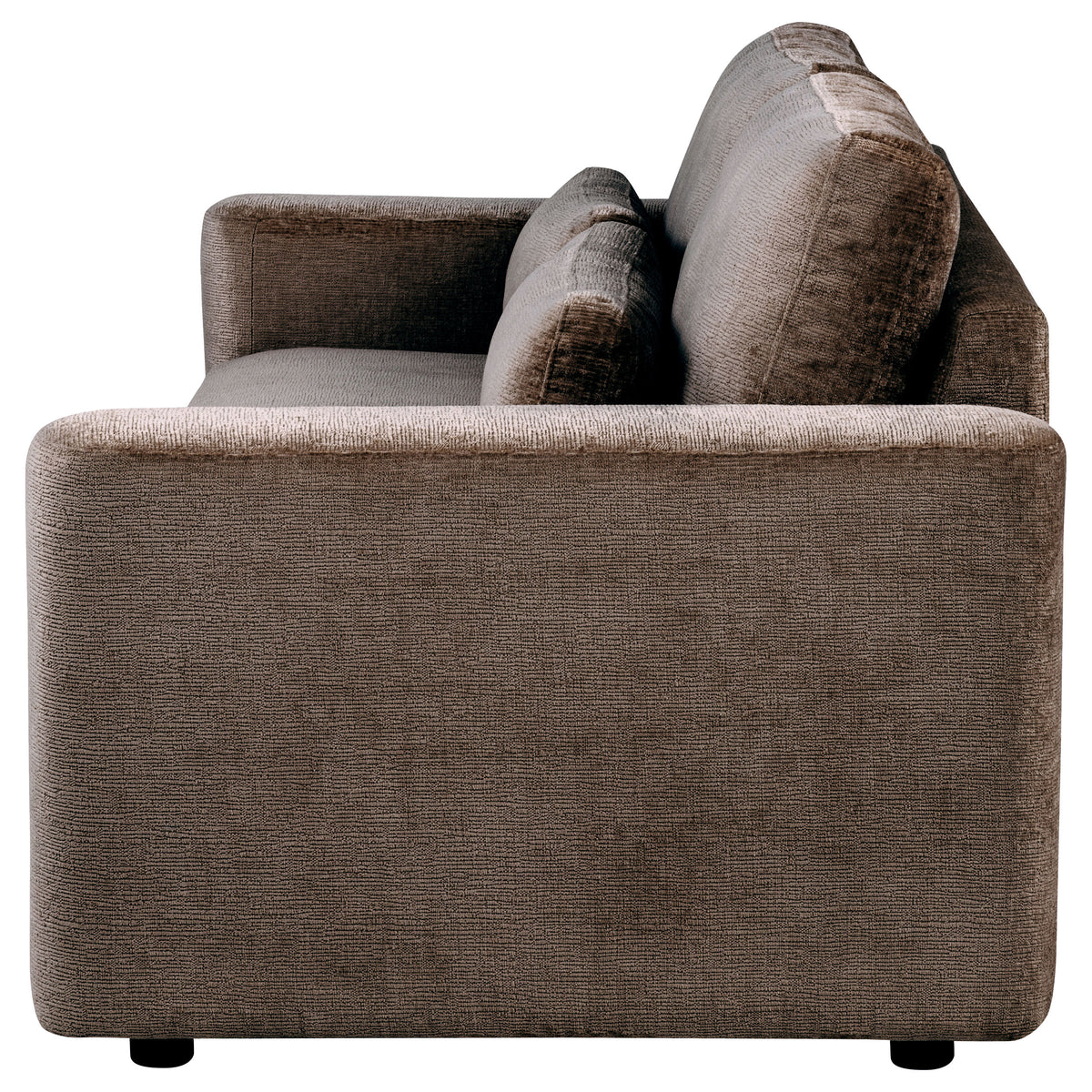 Amador Chenille Upholstered Track Arm Sofa - Chocolate