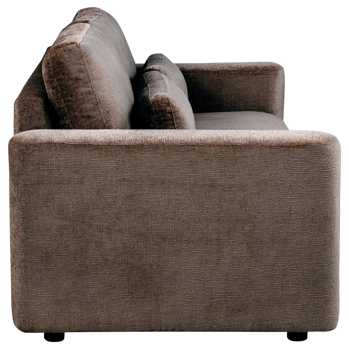 Amador Chenille Upholstered Track Arm Sofa - Chocolate