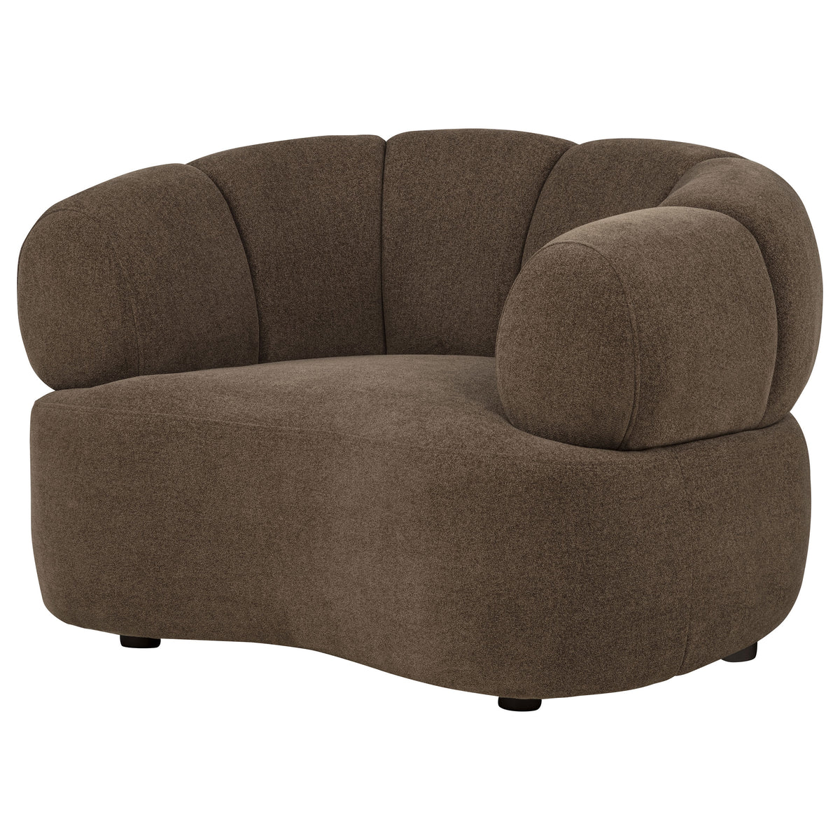 Casarin Fabric Channel-Back Accent Chair Brown