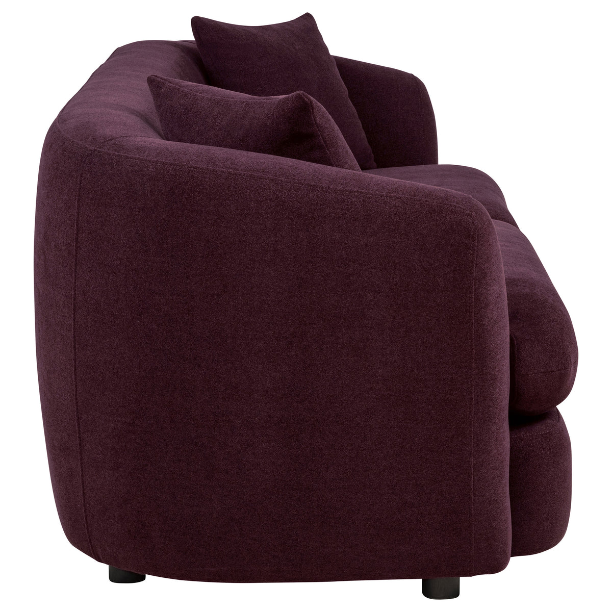 Delroy 3-Seat Stationary Sofa Aubergine Polyester Upholstery