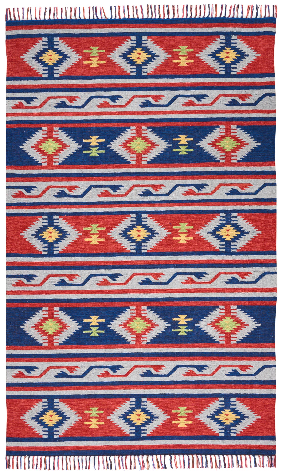 Baja BAJ03 Blue Red Rug - Rectangle