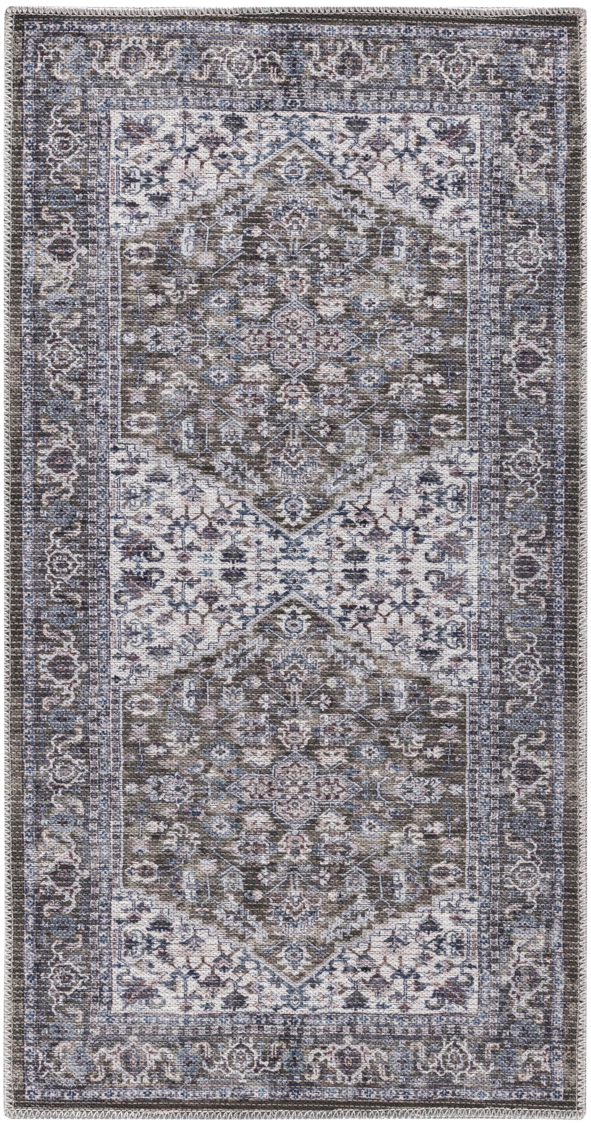 New Concept Washables SR104 Olive Ivory Rug - Rectangle