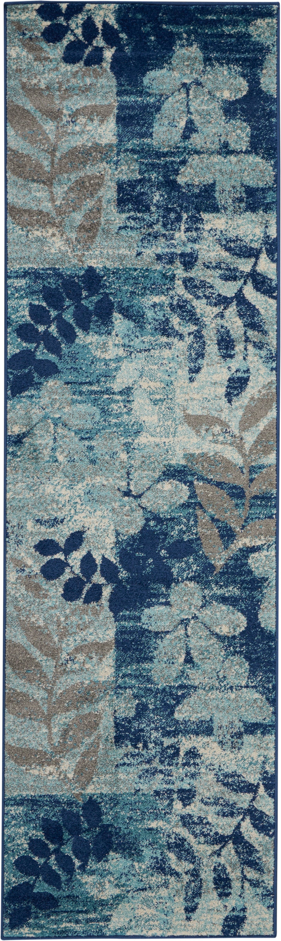 Tranquil TRA01 Navy Light Blue Rug - Runner