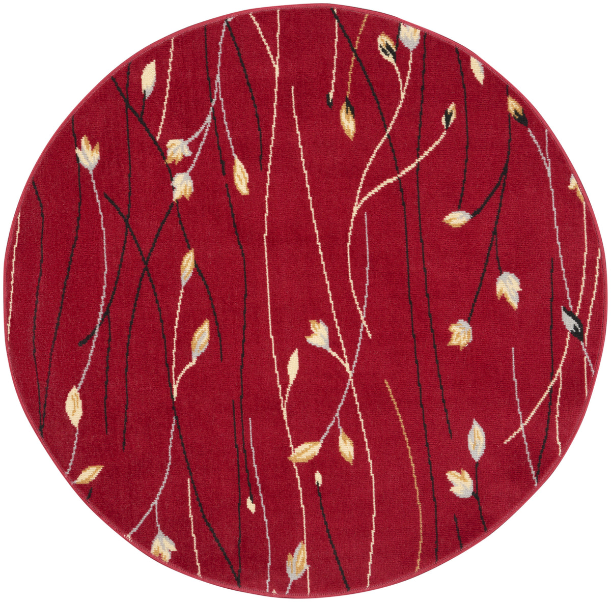 Grafix GRF15 Red Rug - Round