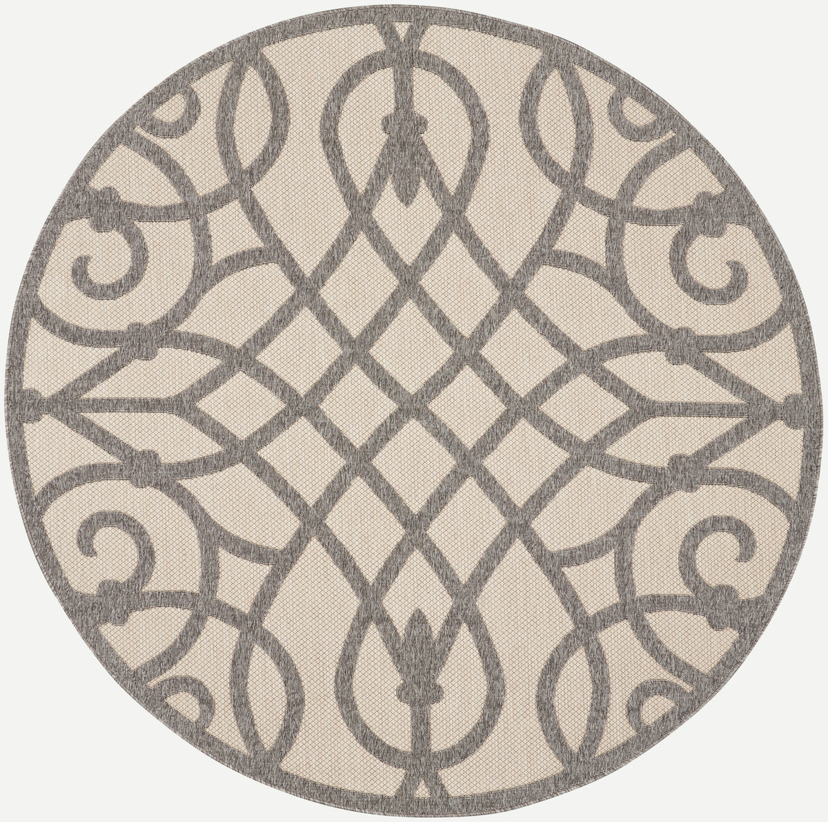 Cozumel CZM04 Cream Grey Rug - Round