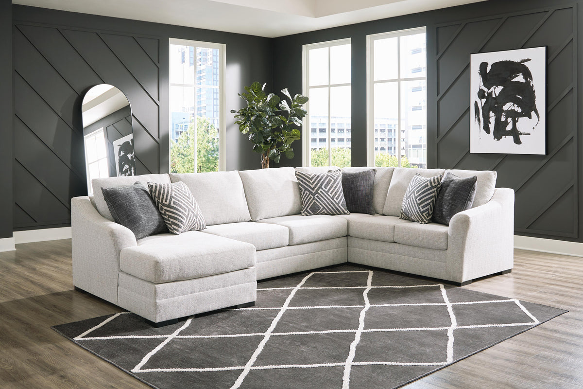 Koralynn 3-Piece Sectional with Chaise Next-Gen Nuvella™ Performance Fabric
