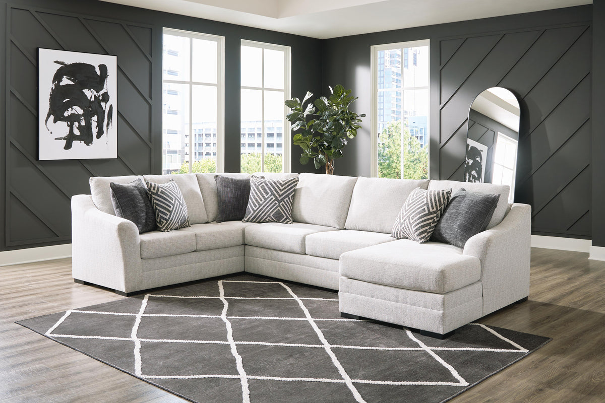 Koralynn 3-Piece Sectional with Chaise Next-Gen Nuvella™ Performance Fabric
