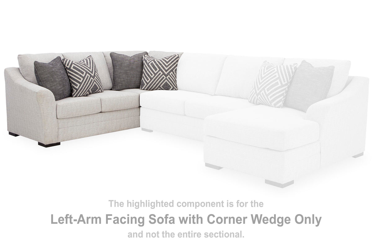 Koralynn LAF Sofa w/Corner Wedge Next-Gen Nuvella™ Performance Fabric