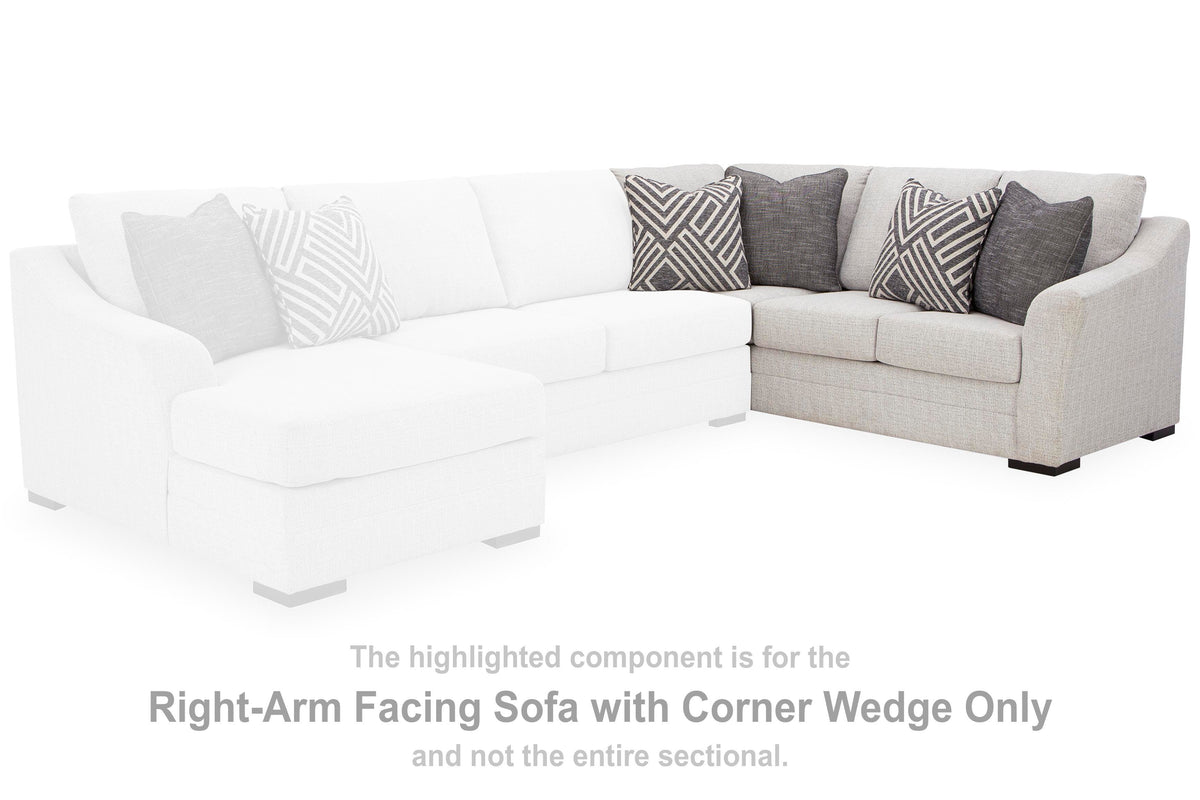 Koralynn RAF Sofa w/Corner Wedge Next-Gen Nuvella™ Performance Fabric