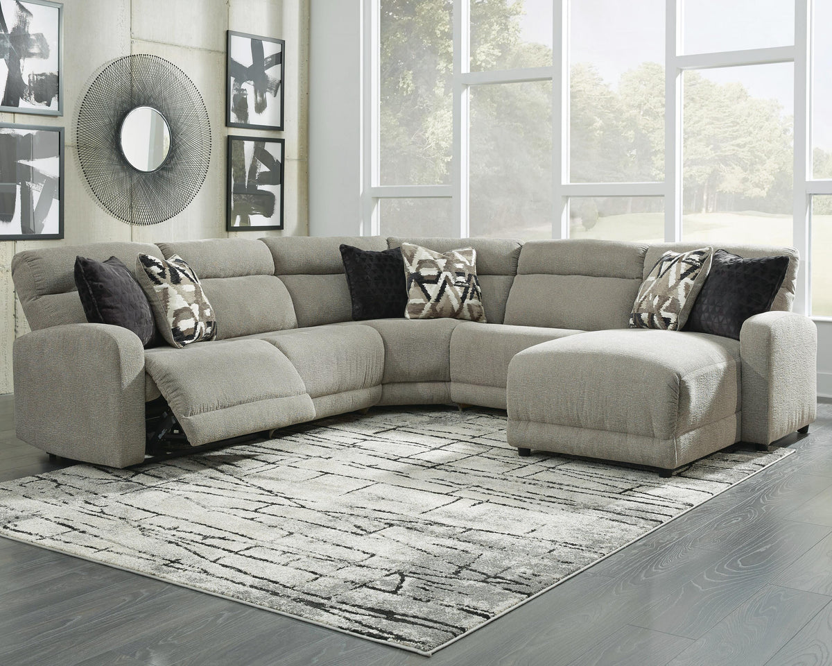 Colleyville 5-Piece Power Reclining Sectional with Chaise Chenille