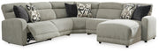 Colleyville 5-Piece Power Reclining Sectional with Chaise Chenille