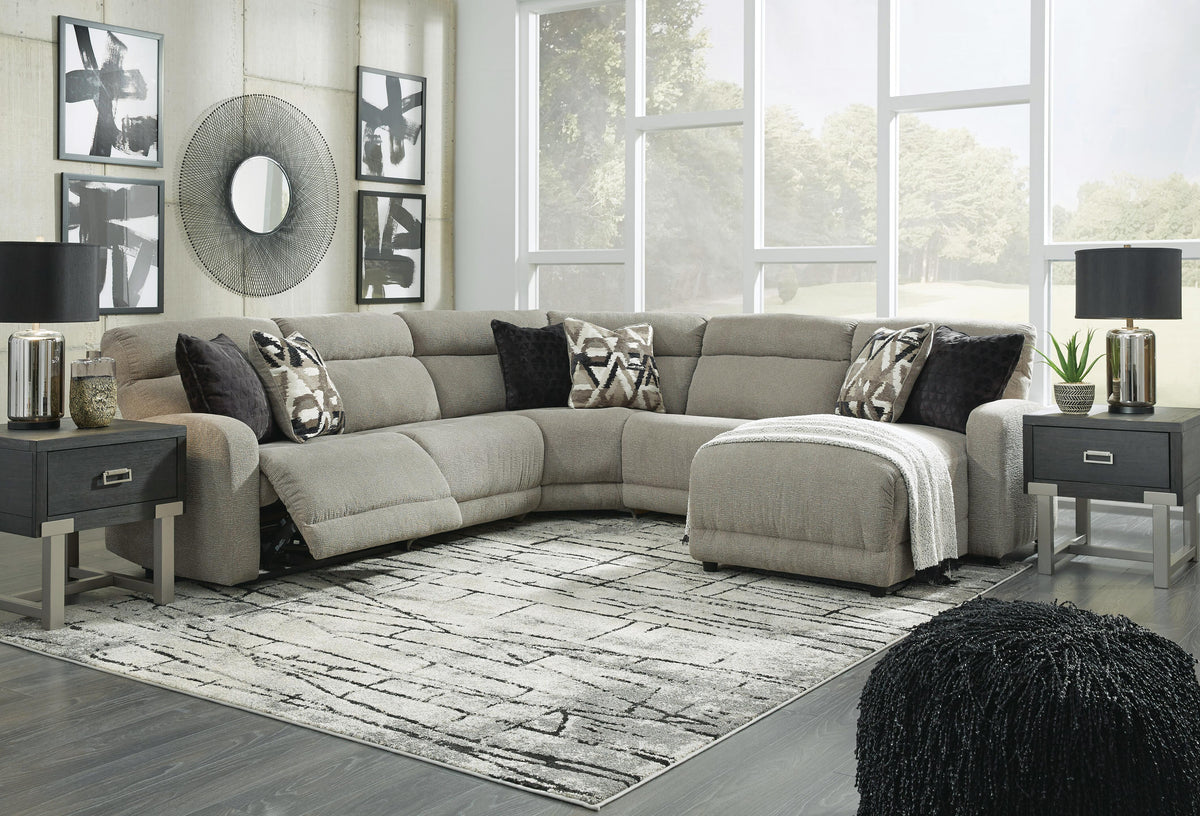 Colleyville 5-Piece Power Reclining Sectional with Chaise Chenille