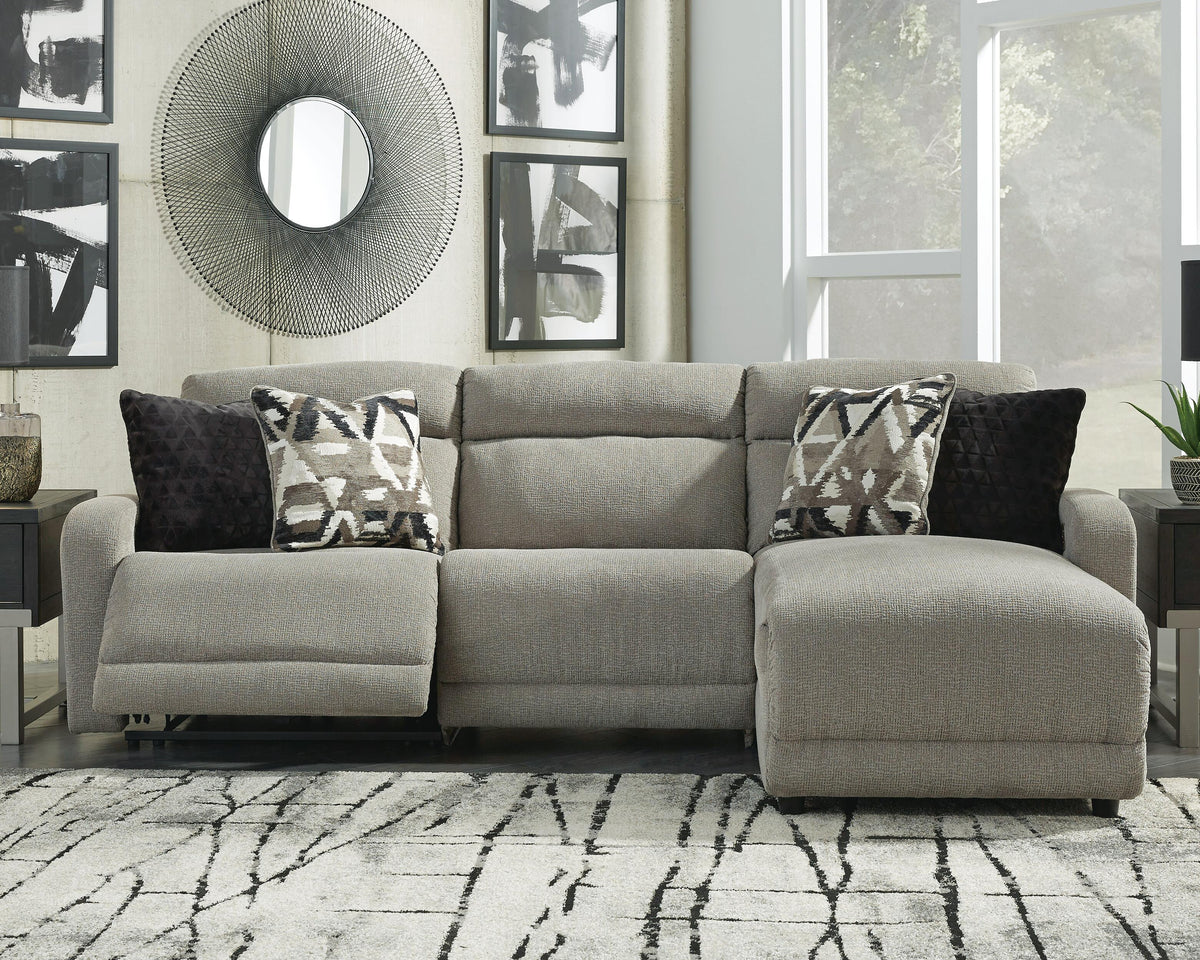 Colleyville 3-Piece Power Reclining Sectional with Chaise Chenille