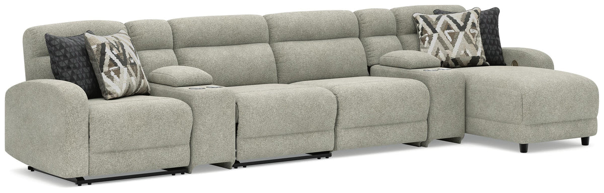 Colleyville 6-Piece Power Reclining Sectional with Chaise Chenille