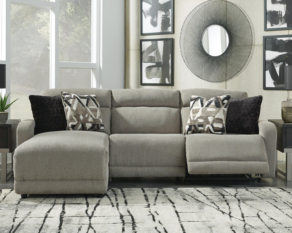 Colleyville 3-Piece Power Reclining Sectional with Chaise Chenille