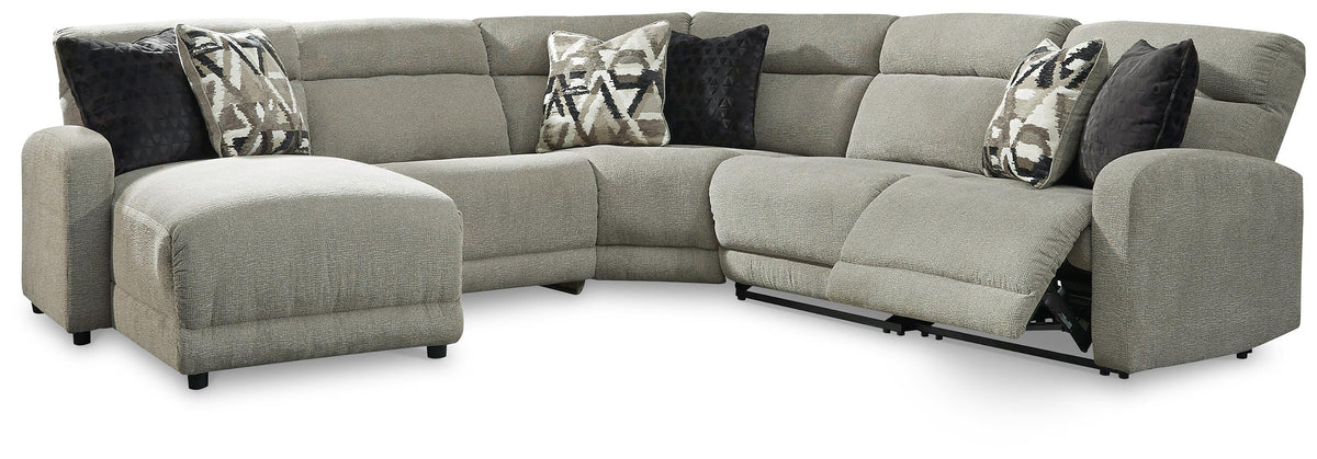 Colleyville 5-Piece Power Reclining Sectional with Chaise Chenille