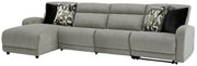 Colleyville 4-Piece Power Reclining Sectional with Chaise Chenille