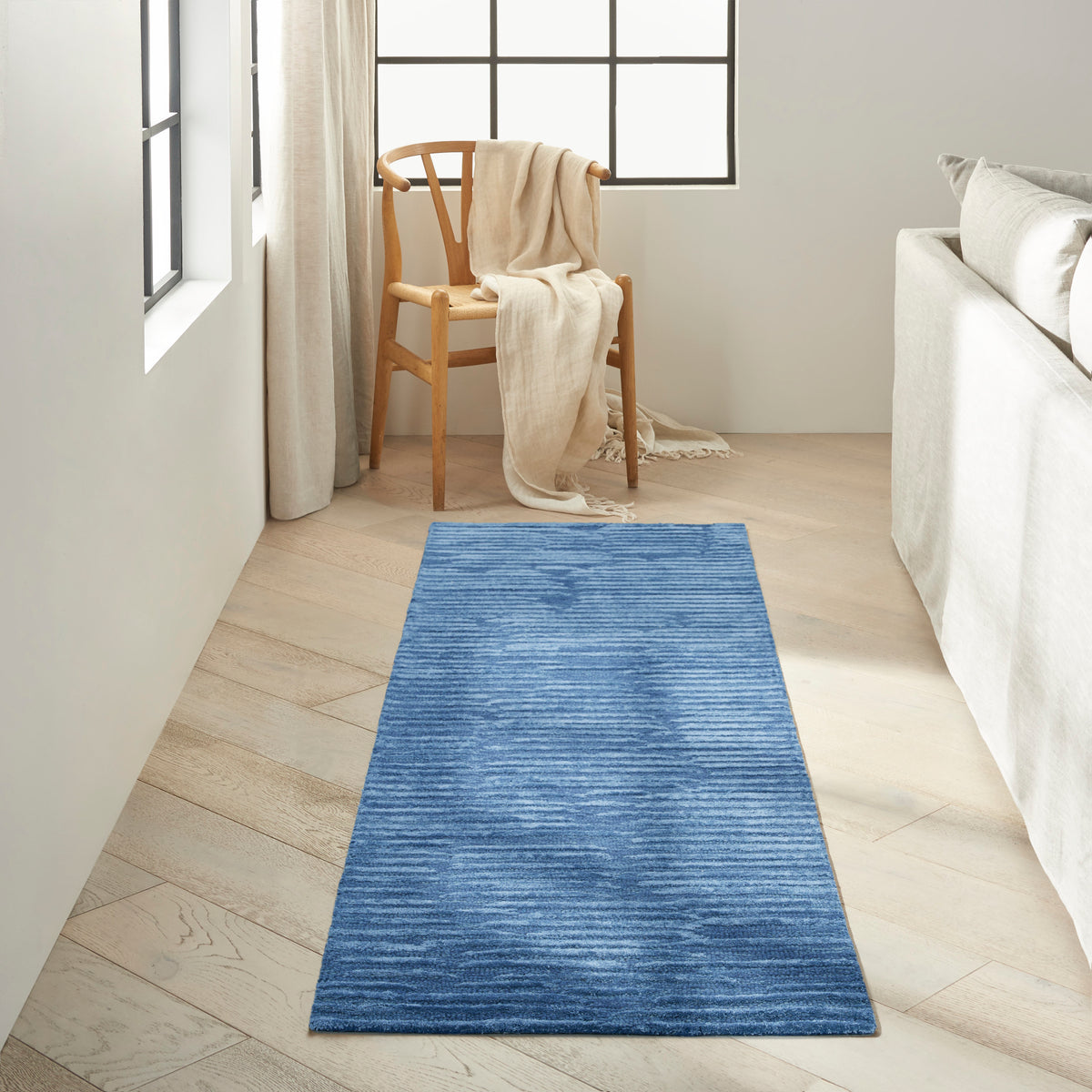 CK010 Linear LNR01 Blue Rug - room scene