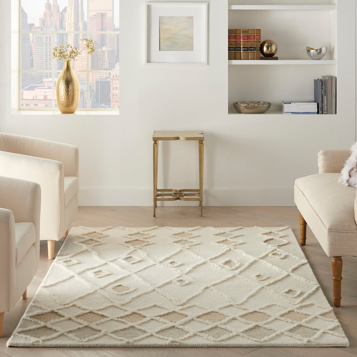 Moroccan Court MCT01 Ivory Rug - room scene