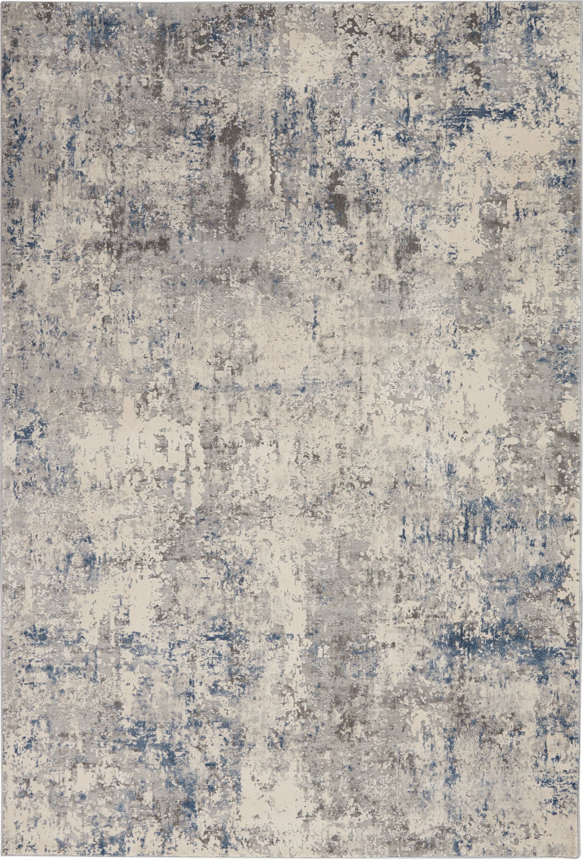 Rustic Textures RUS07 Ivory Grey Blue Rug - Rectangle
