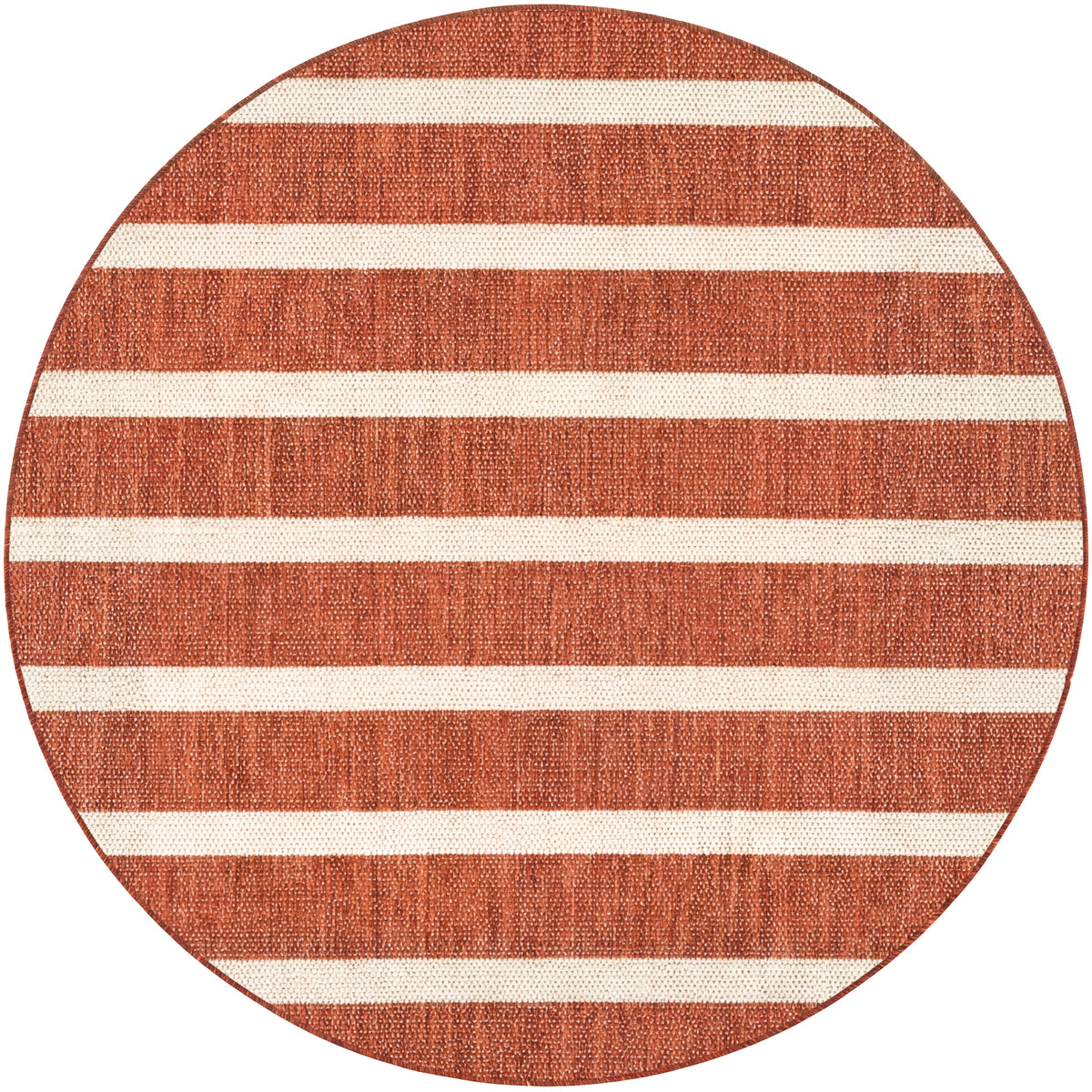 Positano POS03 Terracotta Ivory Rug - Round