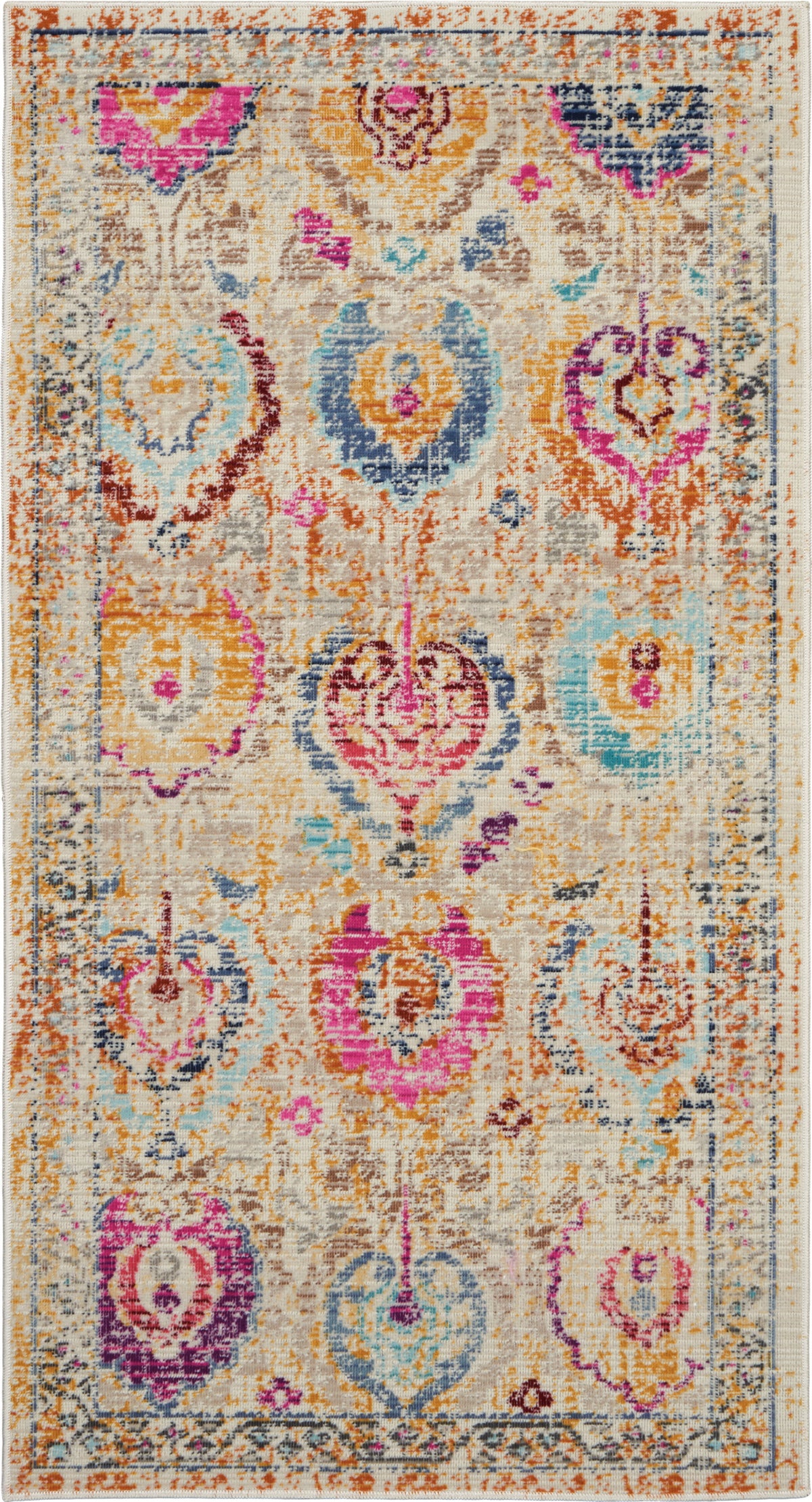 Vintage Kashan VKA04 Ivory Multicolor Rug - Rectangle