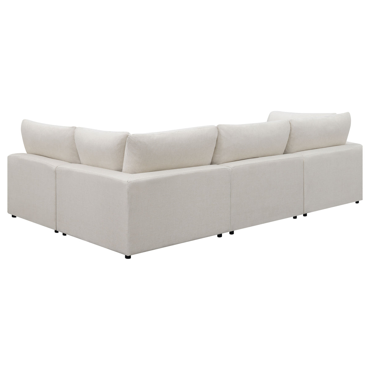 Serene 4-piece Upholstered Modular Sectional Sofa with 2 Armless Chairs - Beige