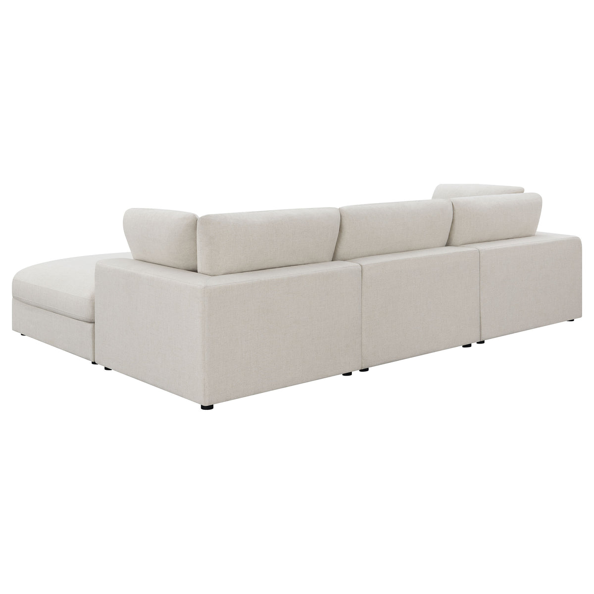 Serene 4-piece Upholstered Modular Sectional Sofa with 1 Armless Chair and Ottoman - Beige