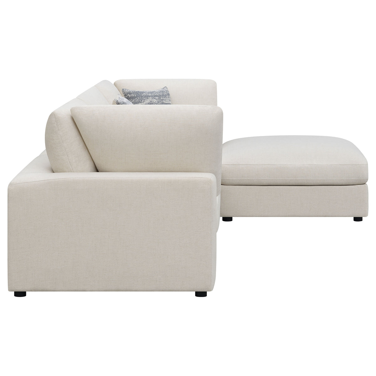 Serene 4-piece Upholstered Modular Sectional Sofa with 1 Armless Chair and Ottoman - Beige