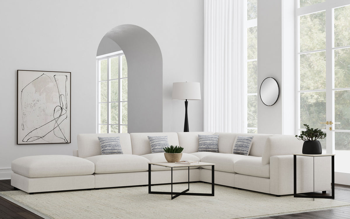 Serene 6-piece Upholstered Modular Sectional Sofa - Beige