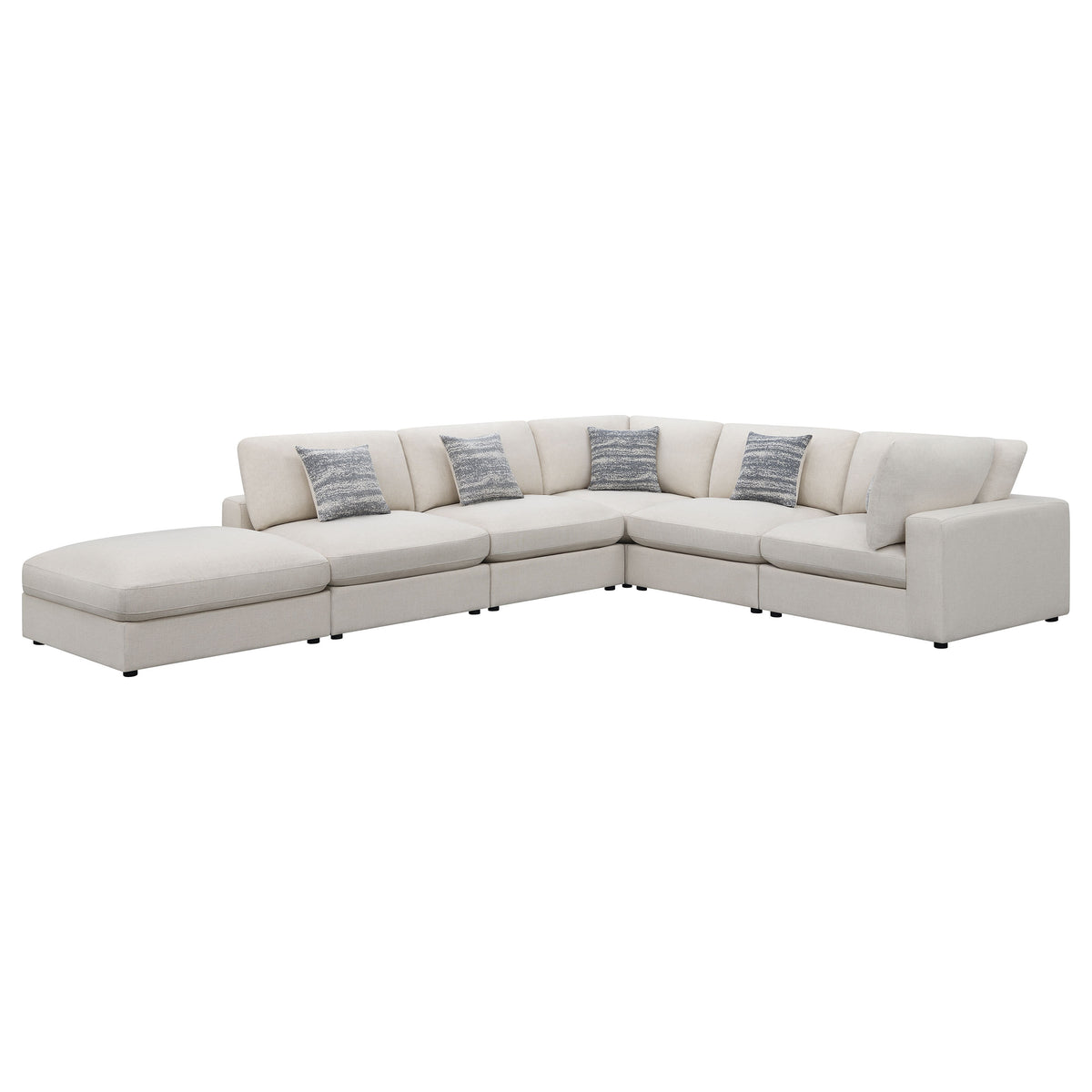 Serene 6-piece Upholstered Modular Sectional Sofa - Beige