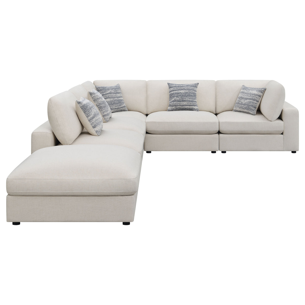 Serene 6-piece Upholstered Modular Sectional Sofa - Beige
