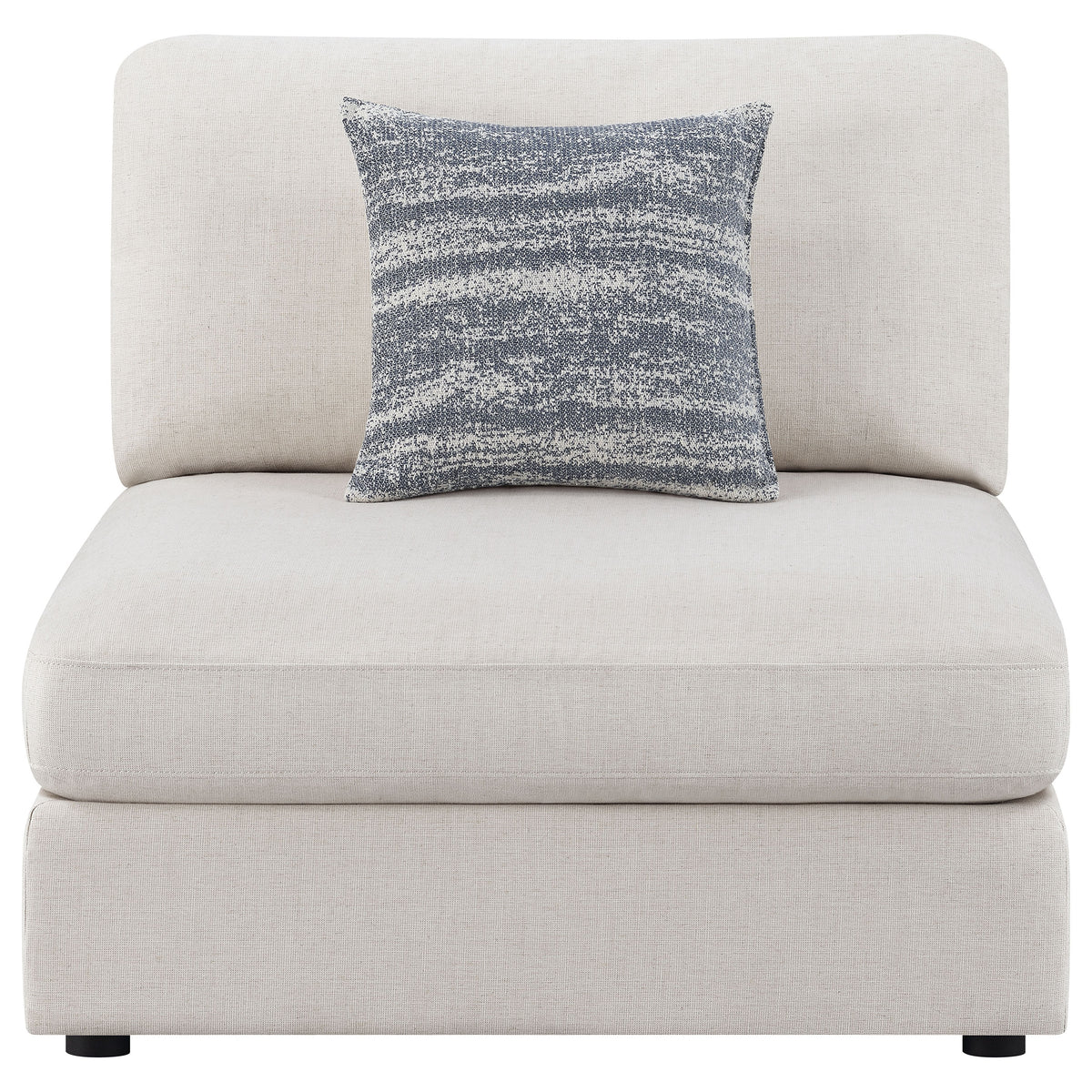 Serene Upholstered Armless Chair - Beige
