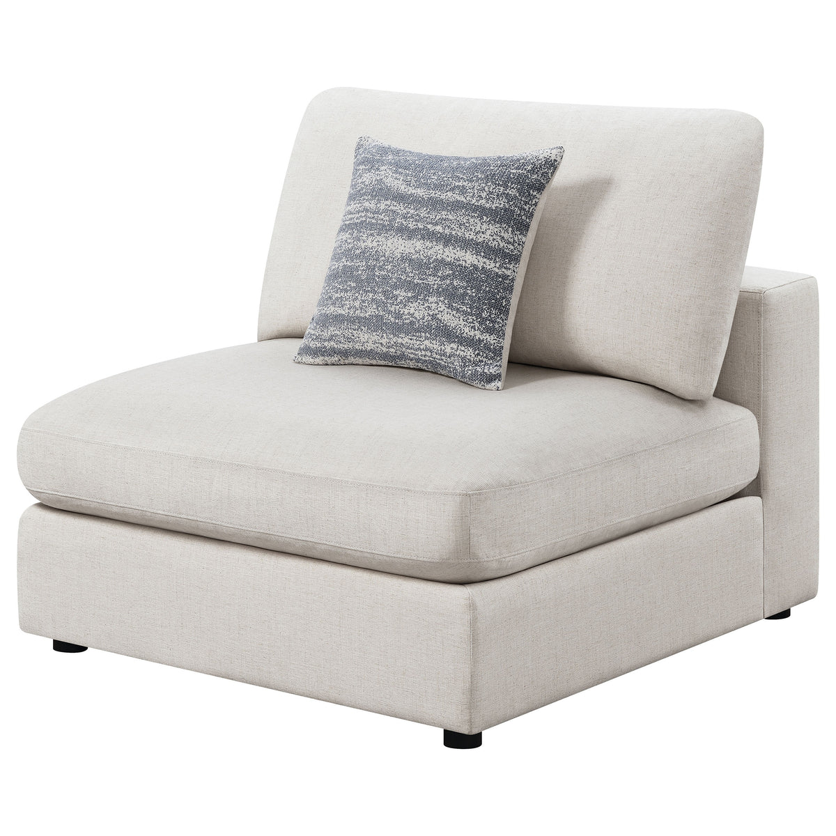 Serene Upholstered Armless Chair - Beige