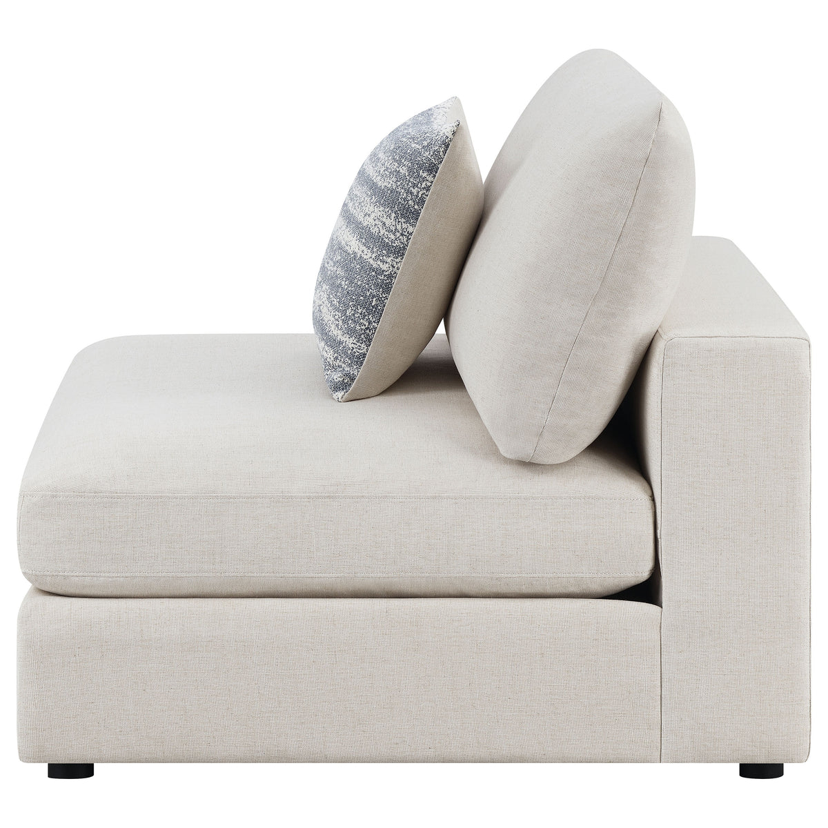 Serene Upholstered Armless Chair - Beige