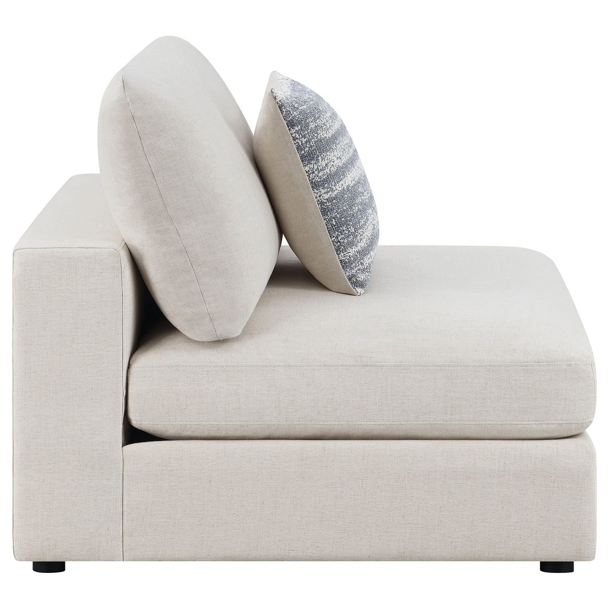 Serene Upholstered Armless Chair - Beige